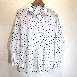 Gap Polka Dot/Dotted Button Down Boyfriend Shirt